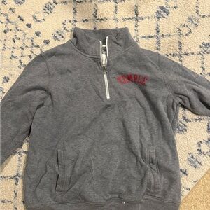 Temple University Gray Quarter-Zip Sweater